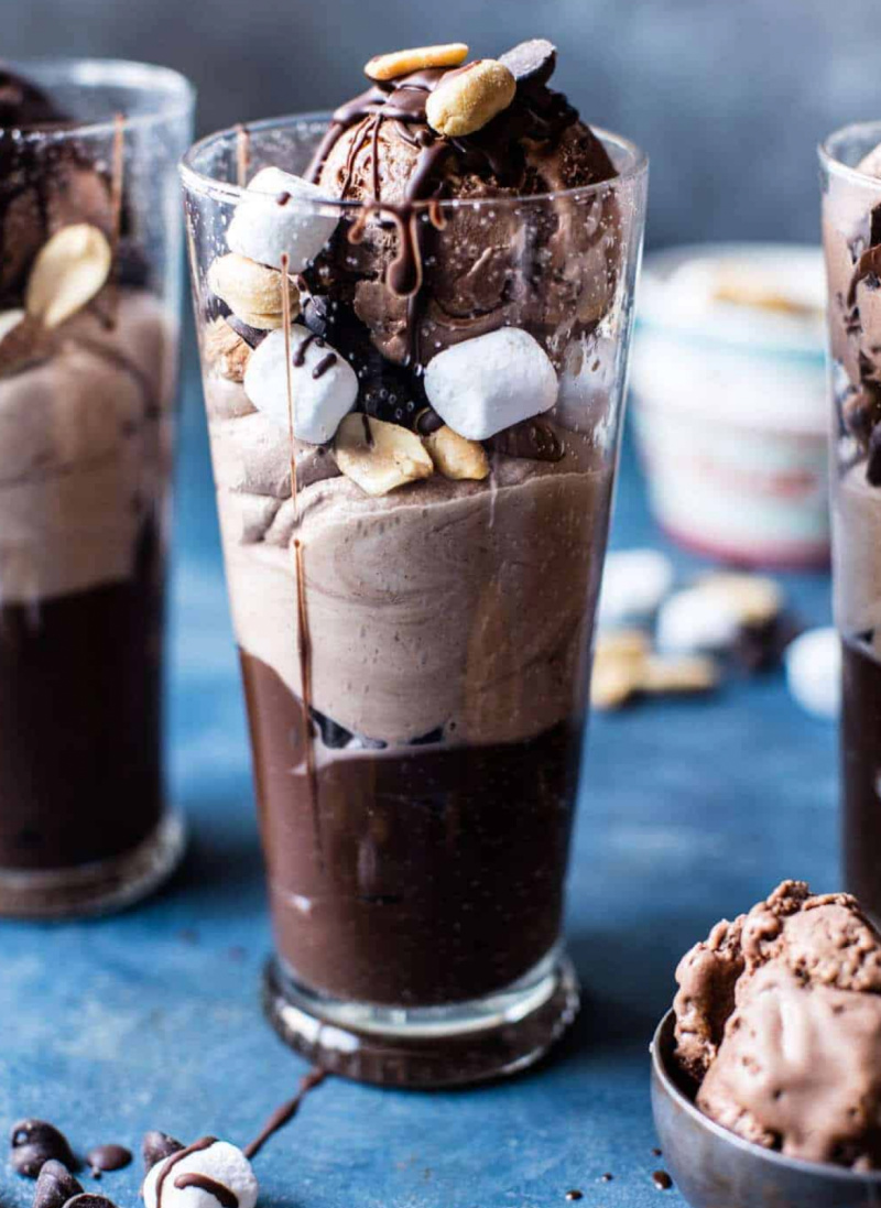 rocky road pudding parfaits