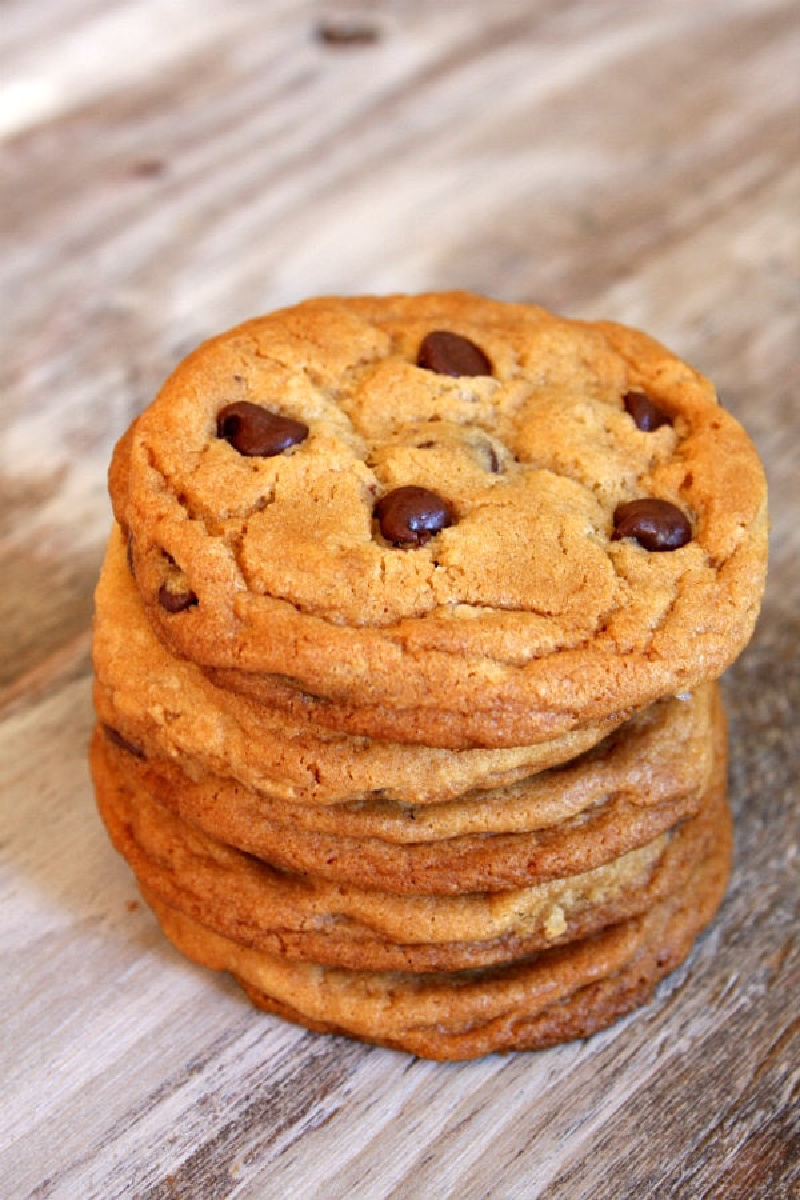 stack of chocolate chip cookies