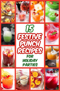 collage of festive punch recipes