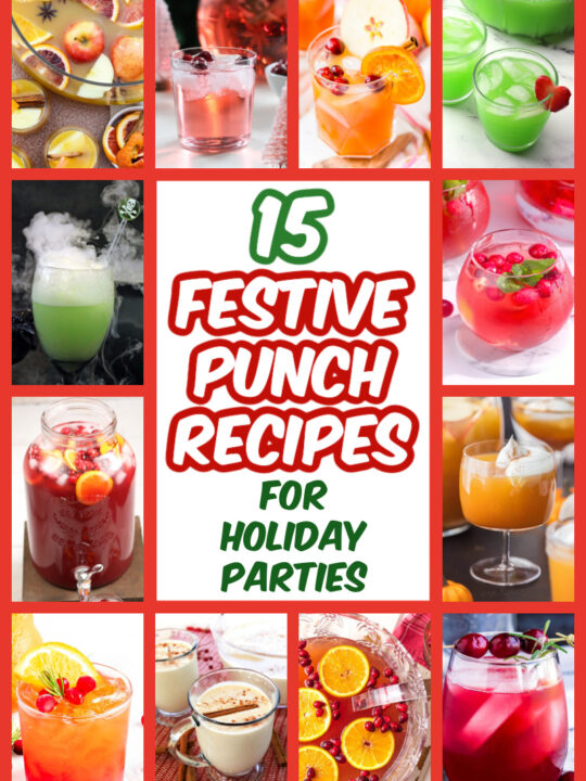 collage of festive punch recipes