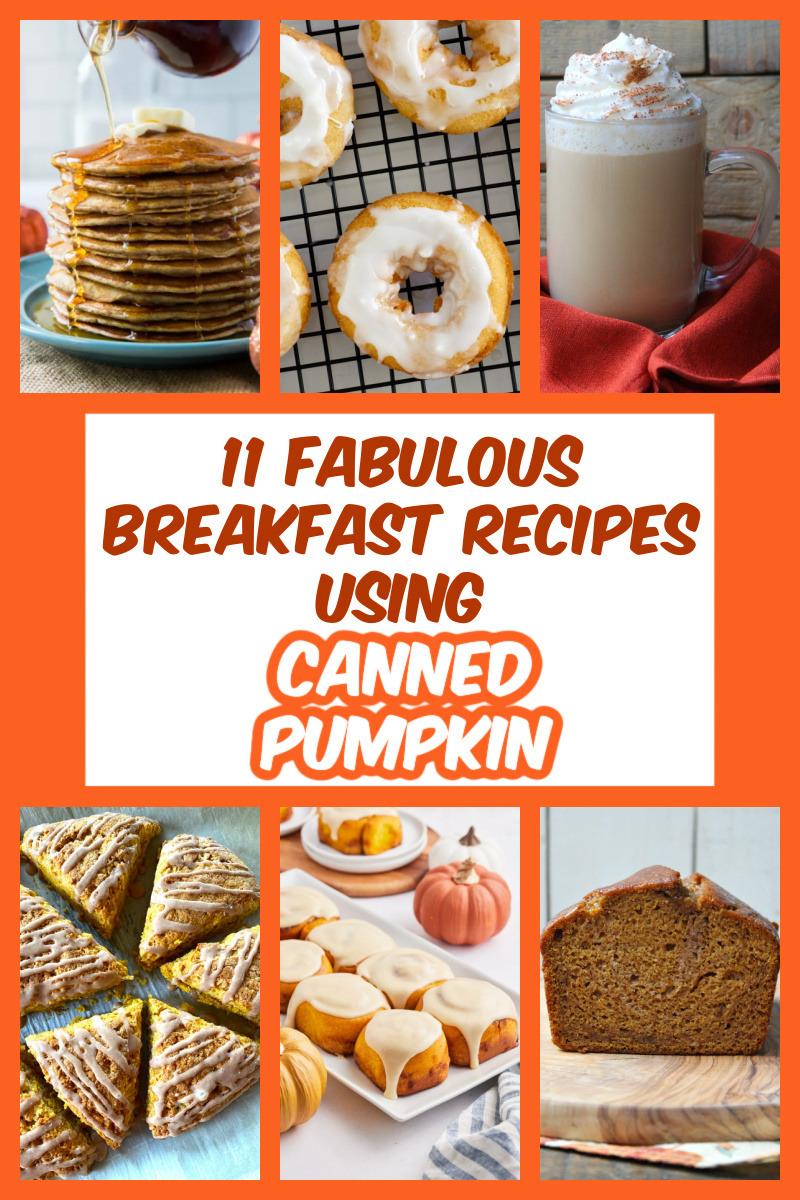 pinterest image for 11 breakfast recipes to make with canned pumpkin