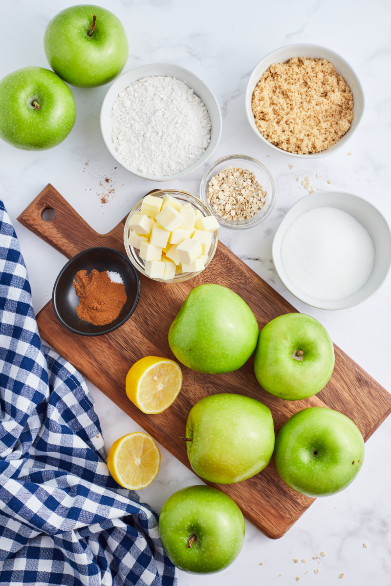 ingredients displayed for making apple betty