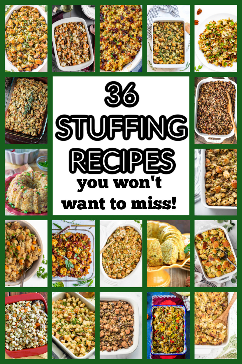 collage of stuffing recipes