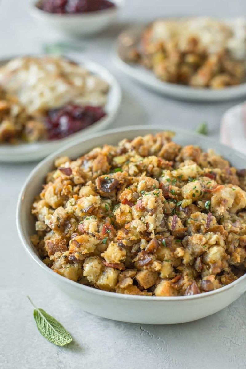 stuffing in a white bowl