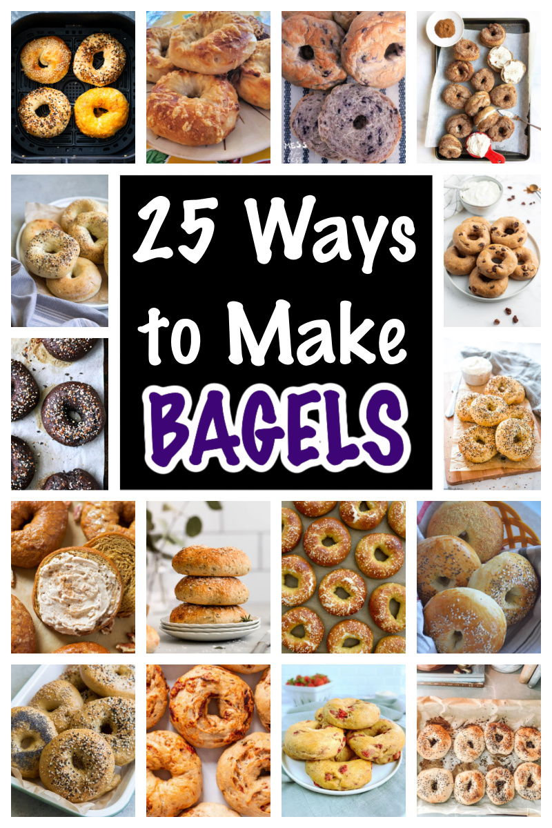 collage of bagels