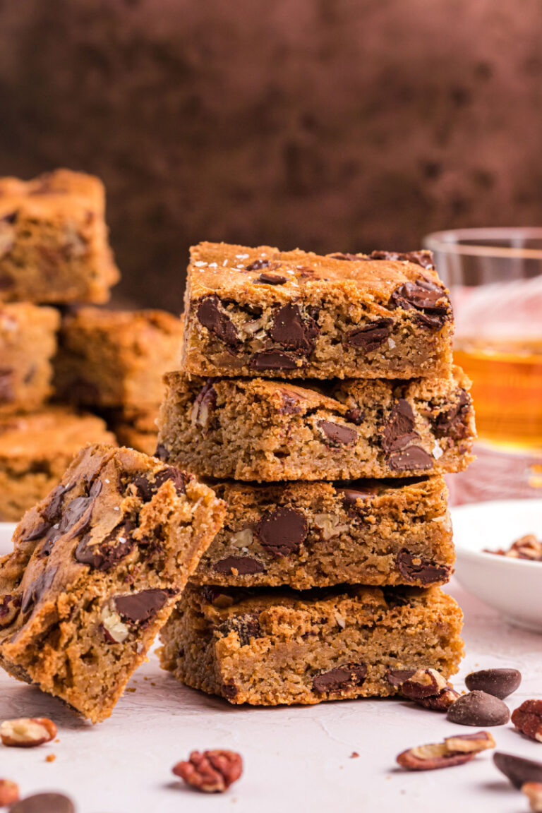 stack of kentucky bourbon blondies