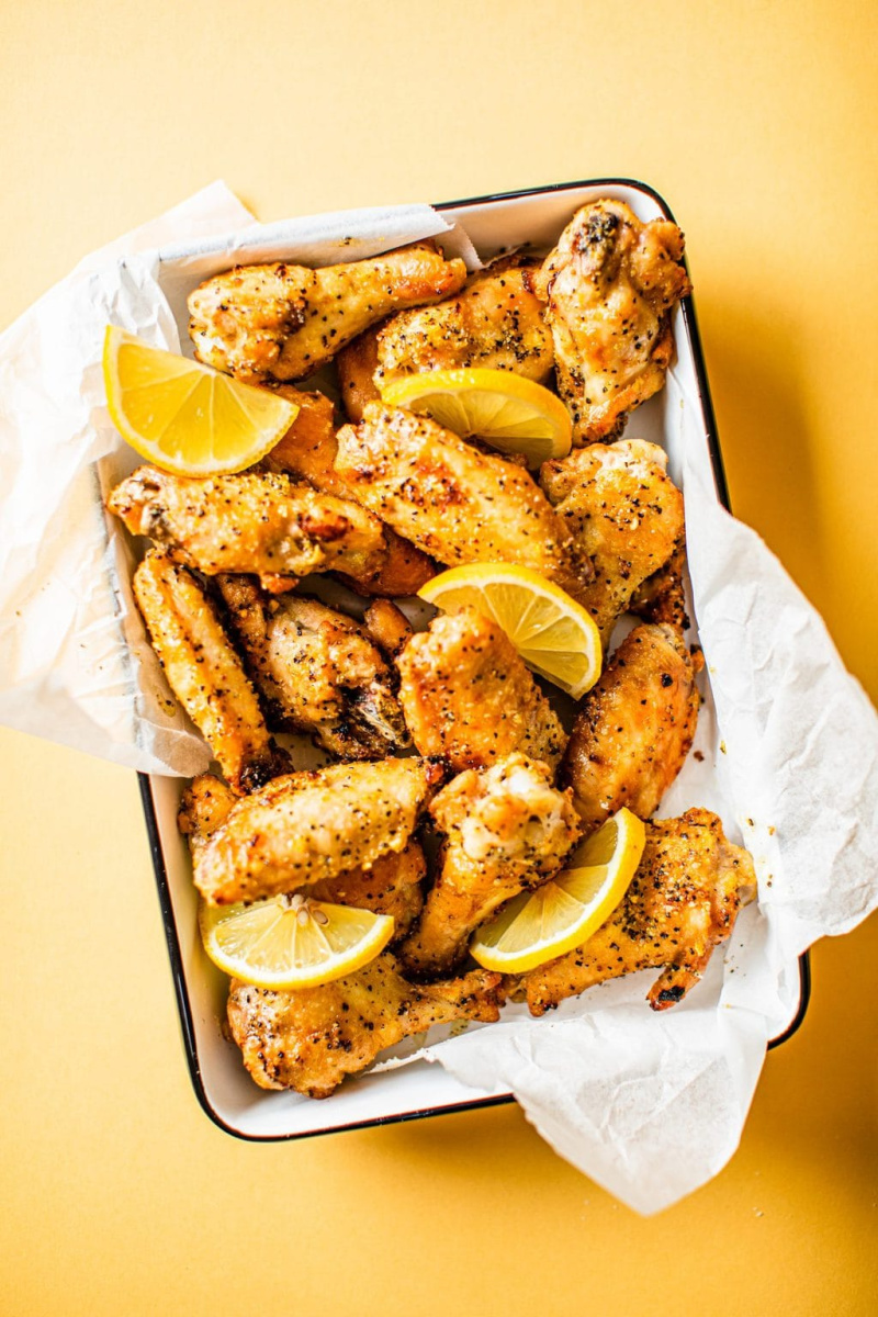 pan of lemon pepper wings