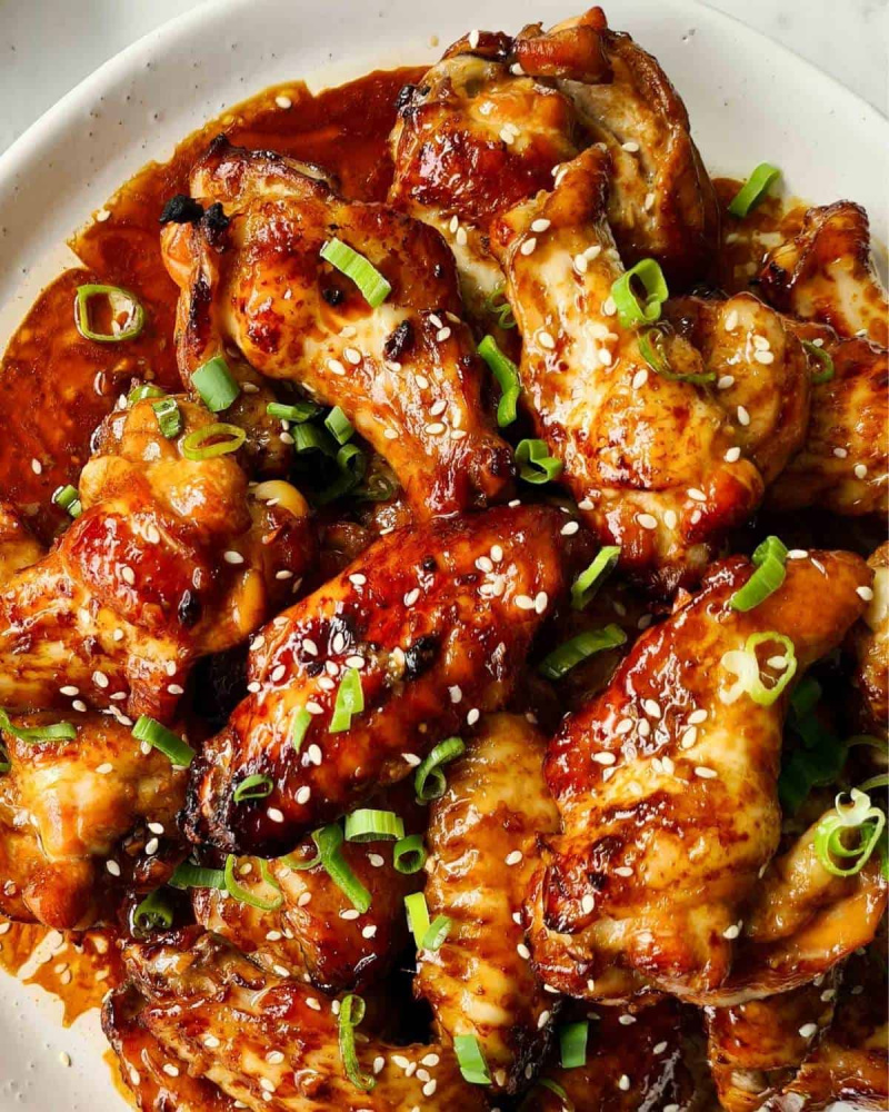 bowl of sticky soy chicken wings