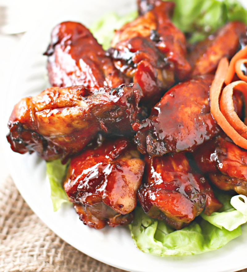 teriyaki chicken wings on plate