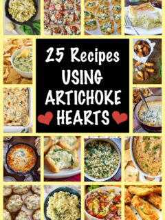 collage of artichoke heart recipes
