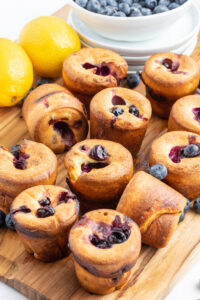 blueberry popovers on a board