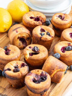 blueberry popovers on a board