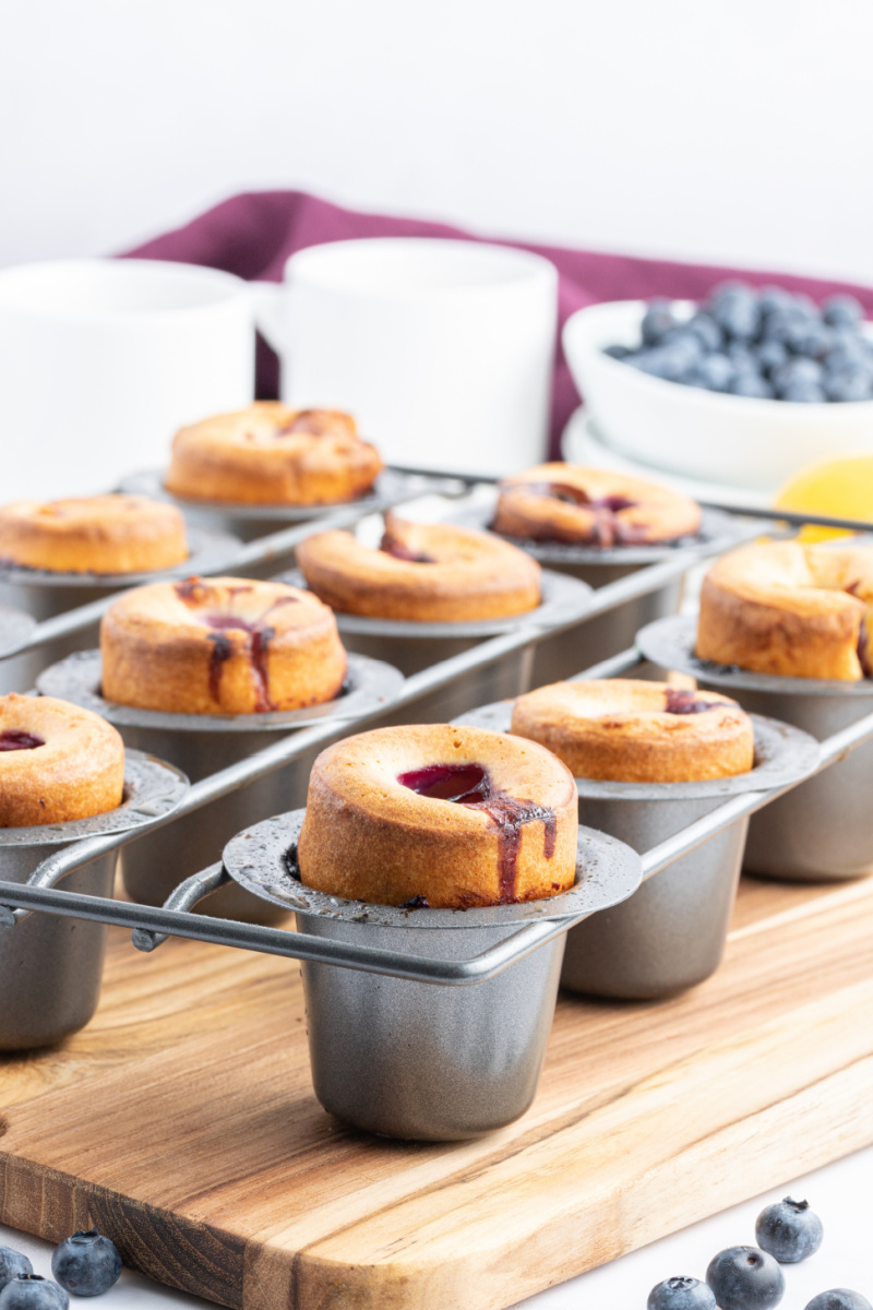 blueberry popovers in a pan