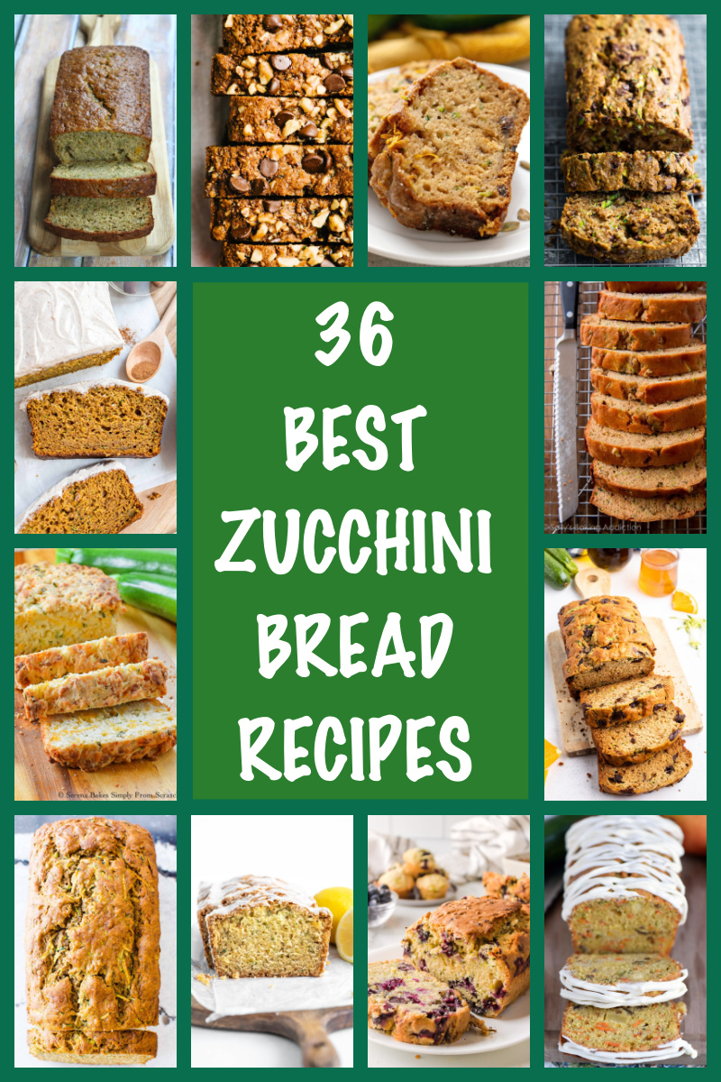 collage of 36 best zucchini bread recipes