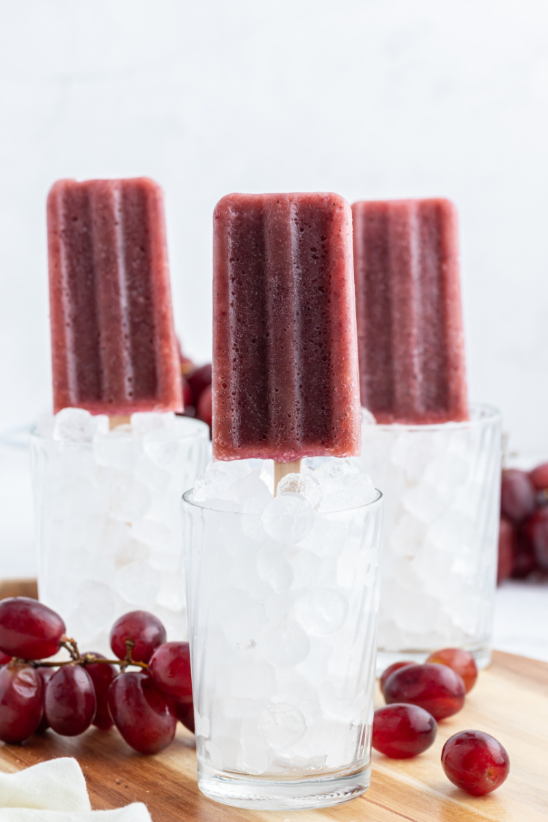 three grape popsicles