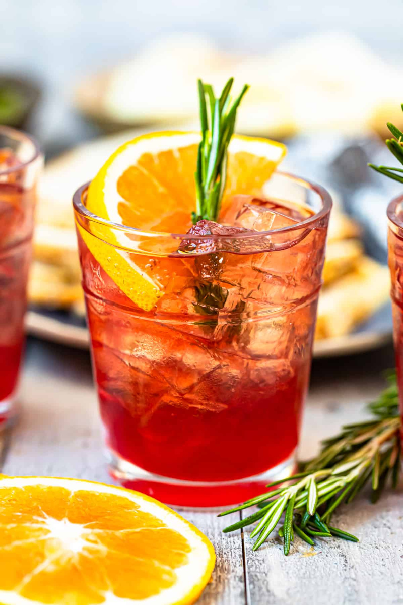 orange cranberry bourbon smash