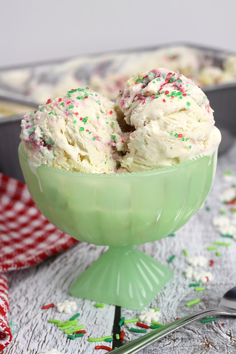 christmas cookie ice cream in dish