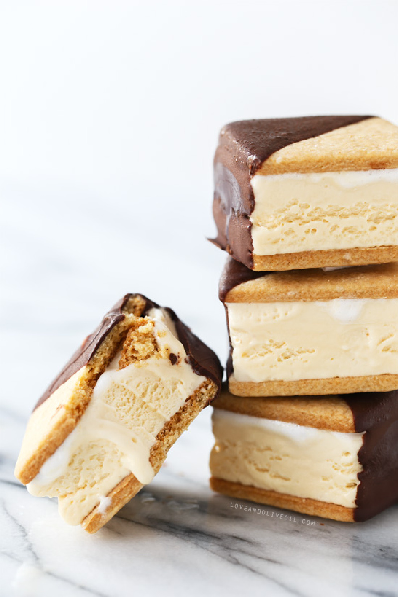 stack of smores ice cream sandwiches