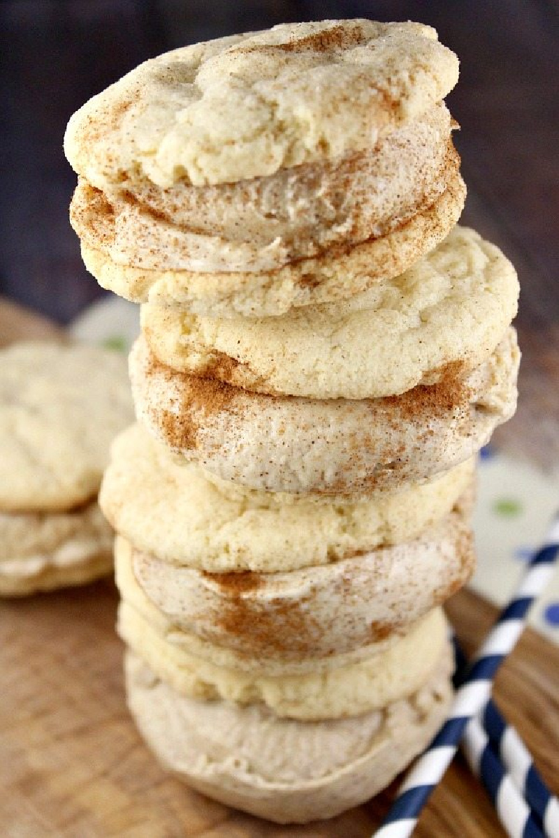 stack of snickerdoodle ice cream sandwiches