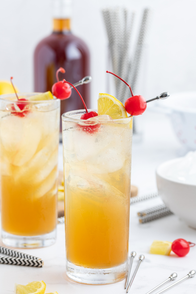 two glasses of whiskey sour punch