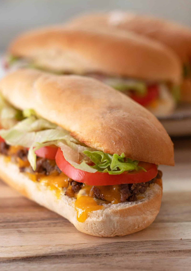 cheeseburger sub sandwich