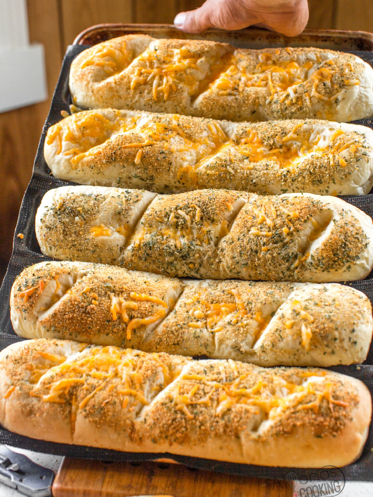 several loaves of copycat subway italian herb and cheese bread