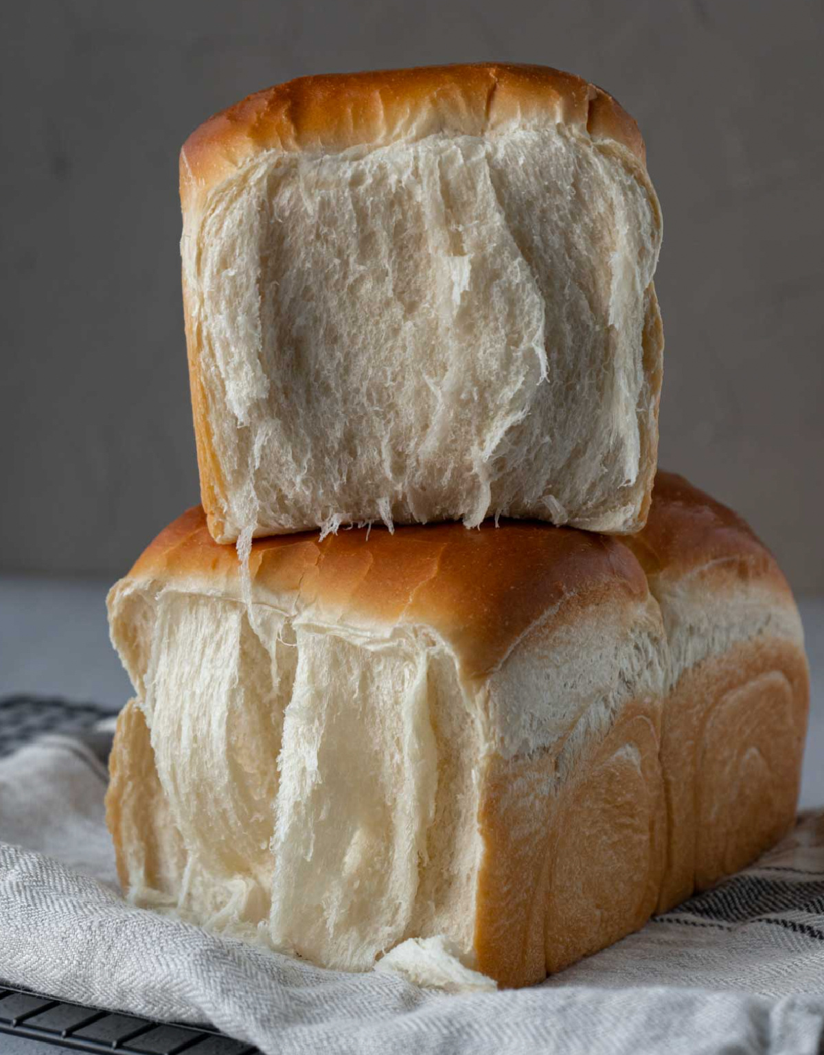 milk bread loaf pulled apart