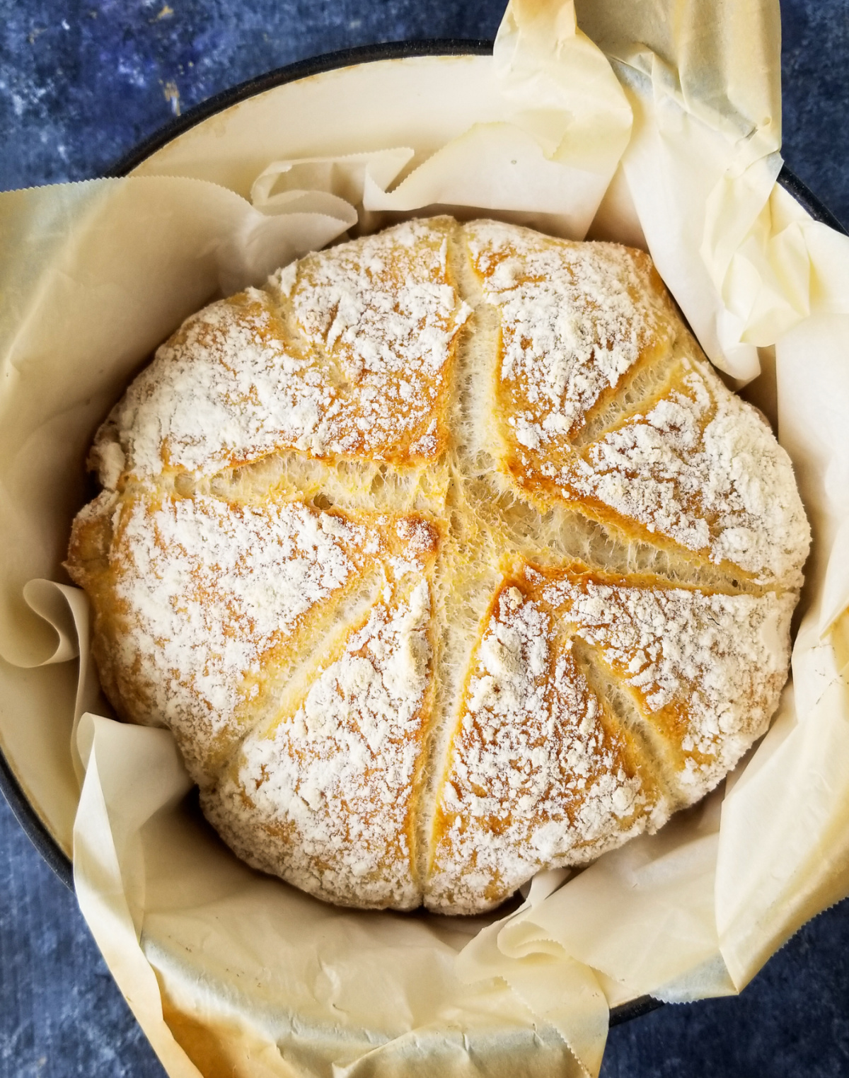 round loaf of rustic french bread