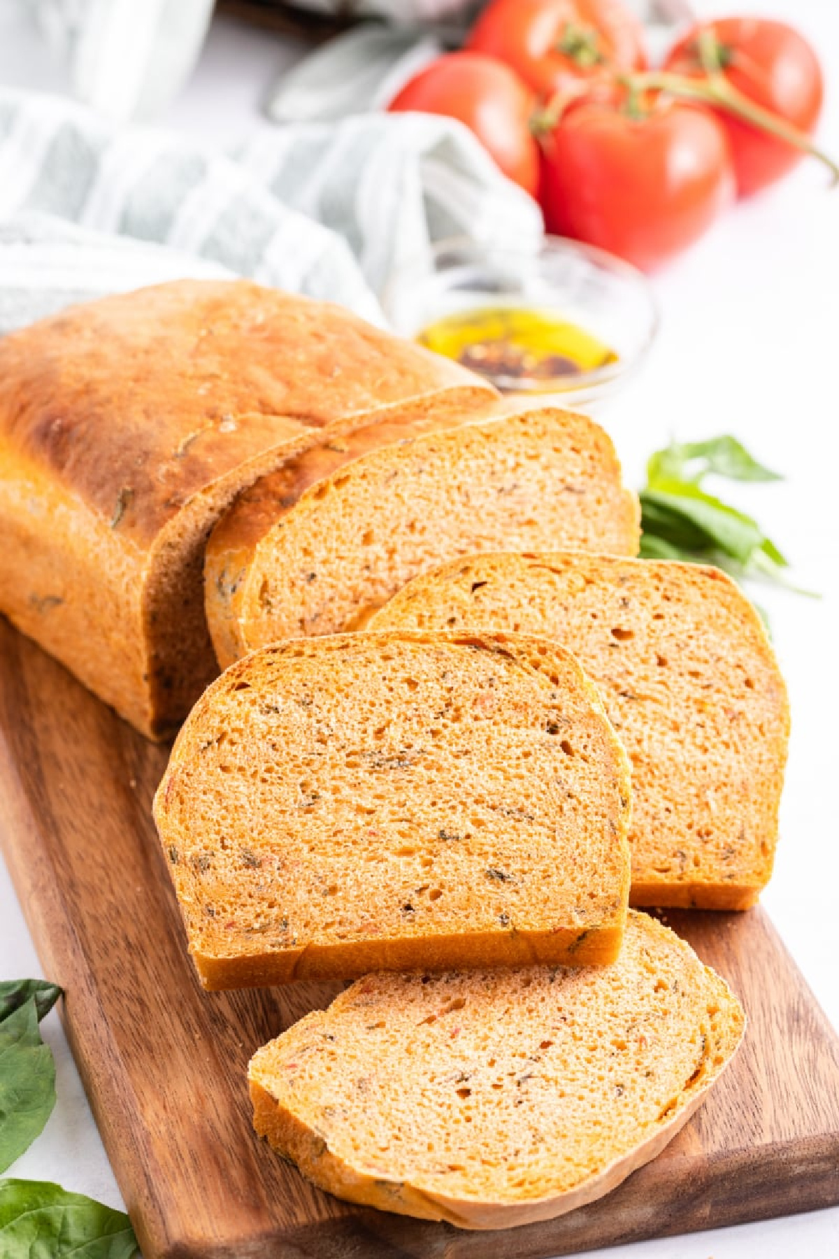 sliced tomato basil bread