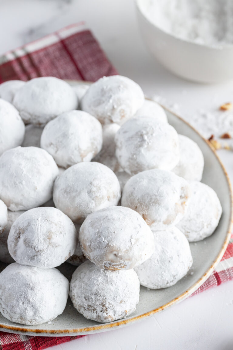 pfeffernusse cookies on a platter