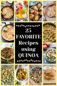 pinterest image collage for 25 favorite recipes using quinoa