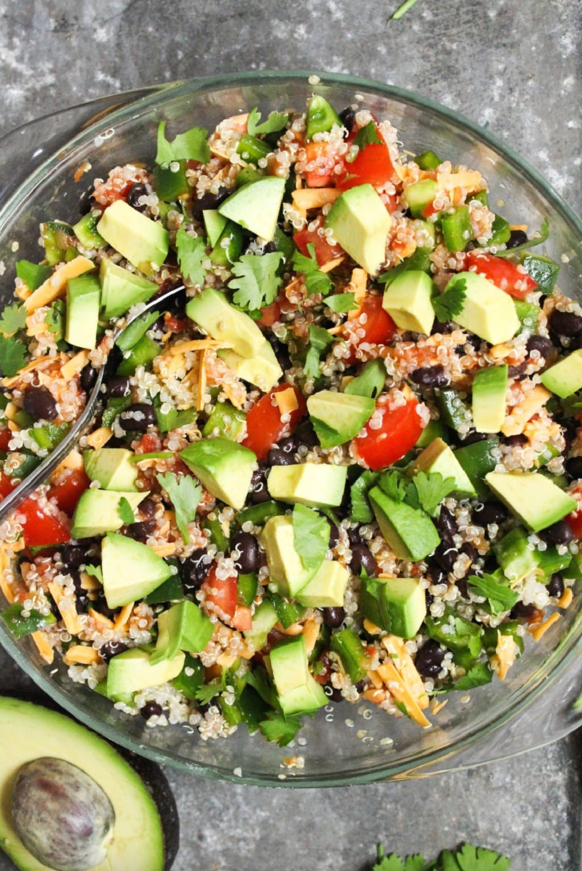 quinoa taco salad in bowl