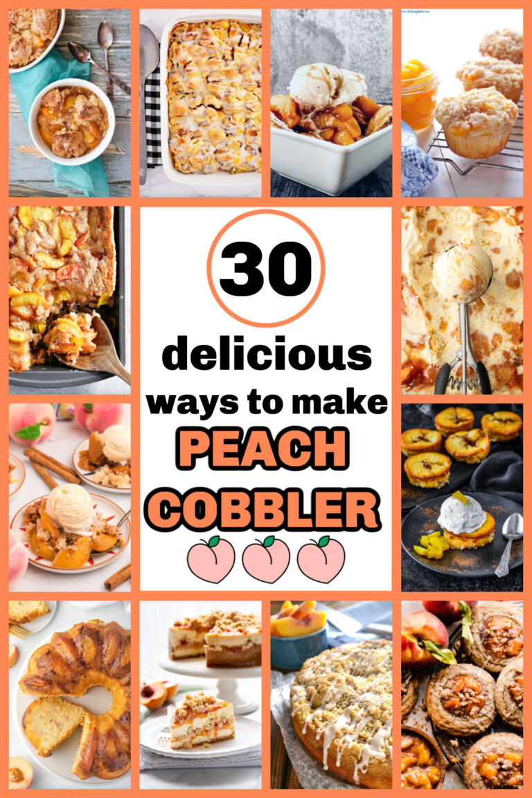 pinterest image for collage of peach cobbler recipes