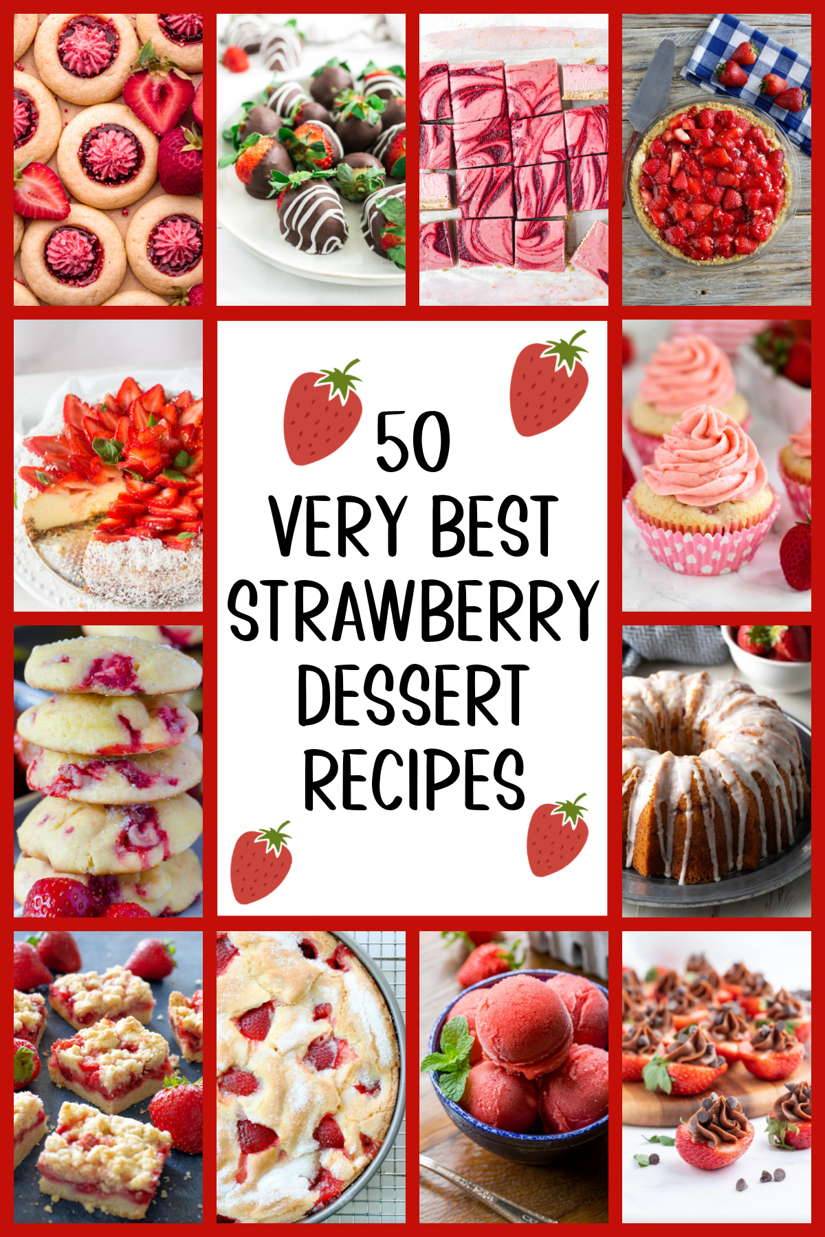 strawberry dessert recipes collage