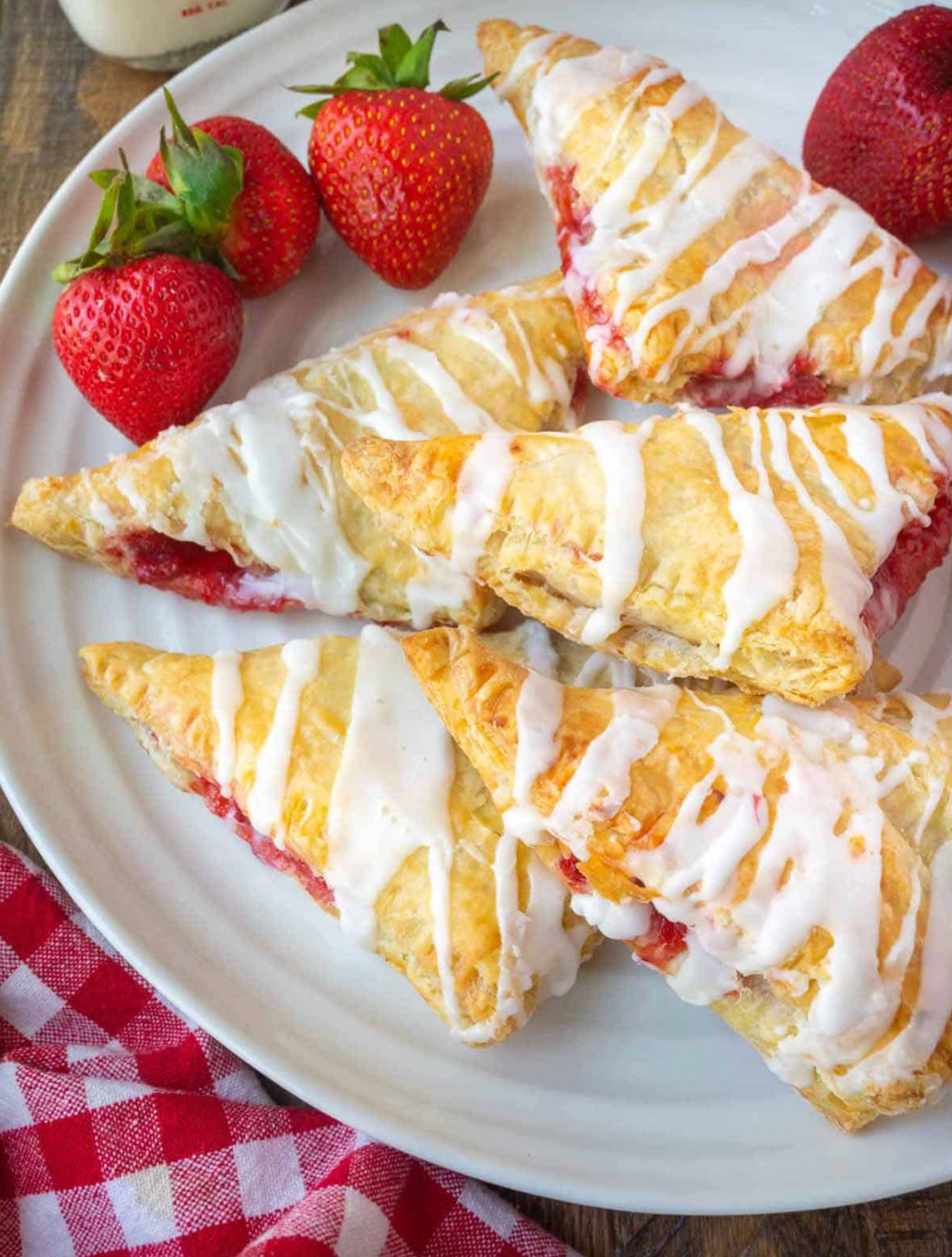 easy strawberry turnovers on plate