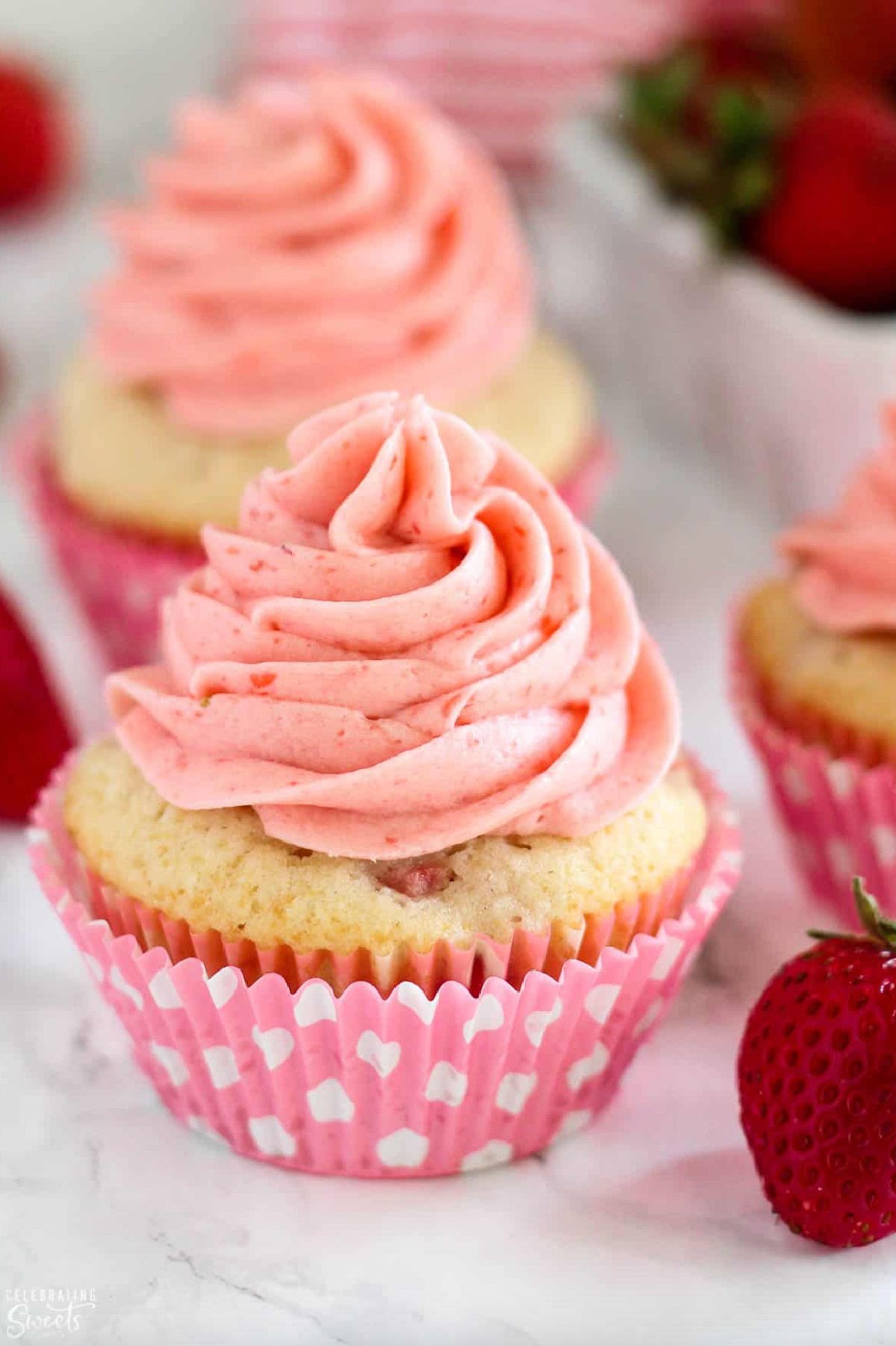 fresh strawberry cupcake