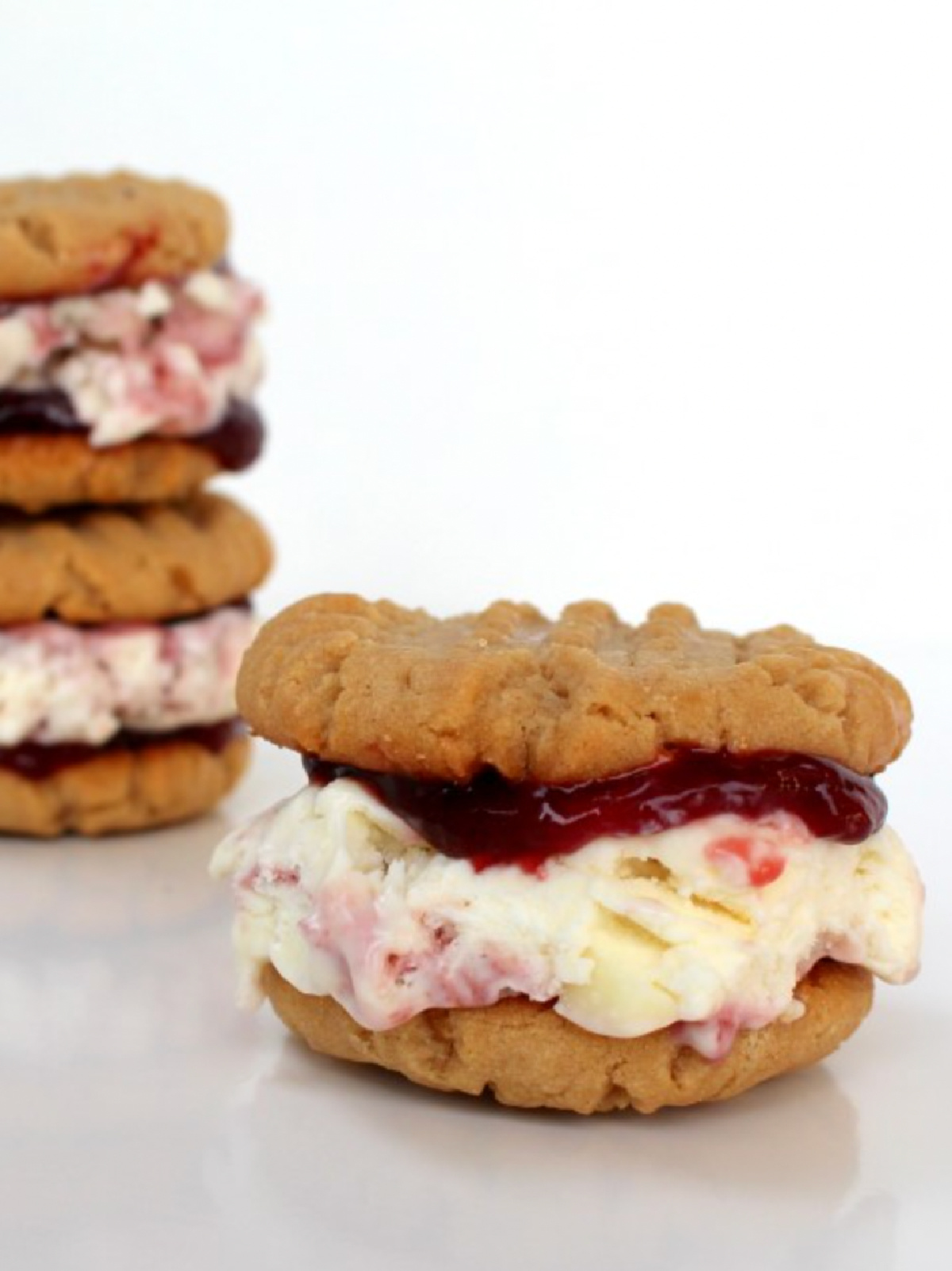 peanut butter and jelly ice cream sandwiches