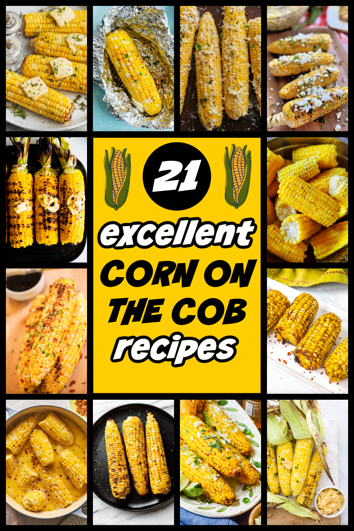 corn on the cob recipe collage