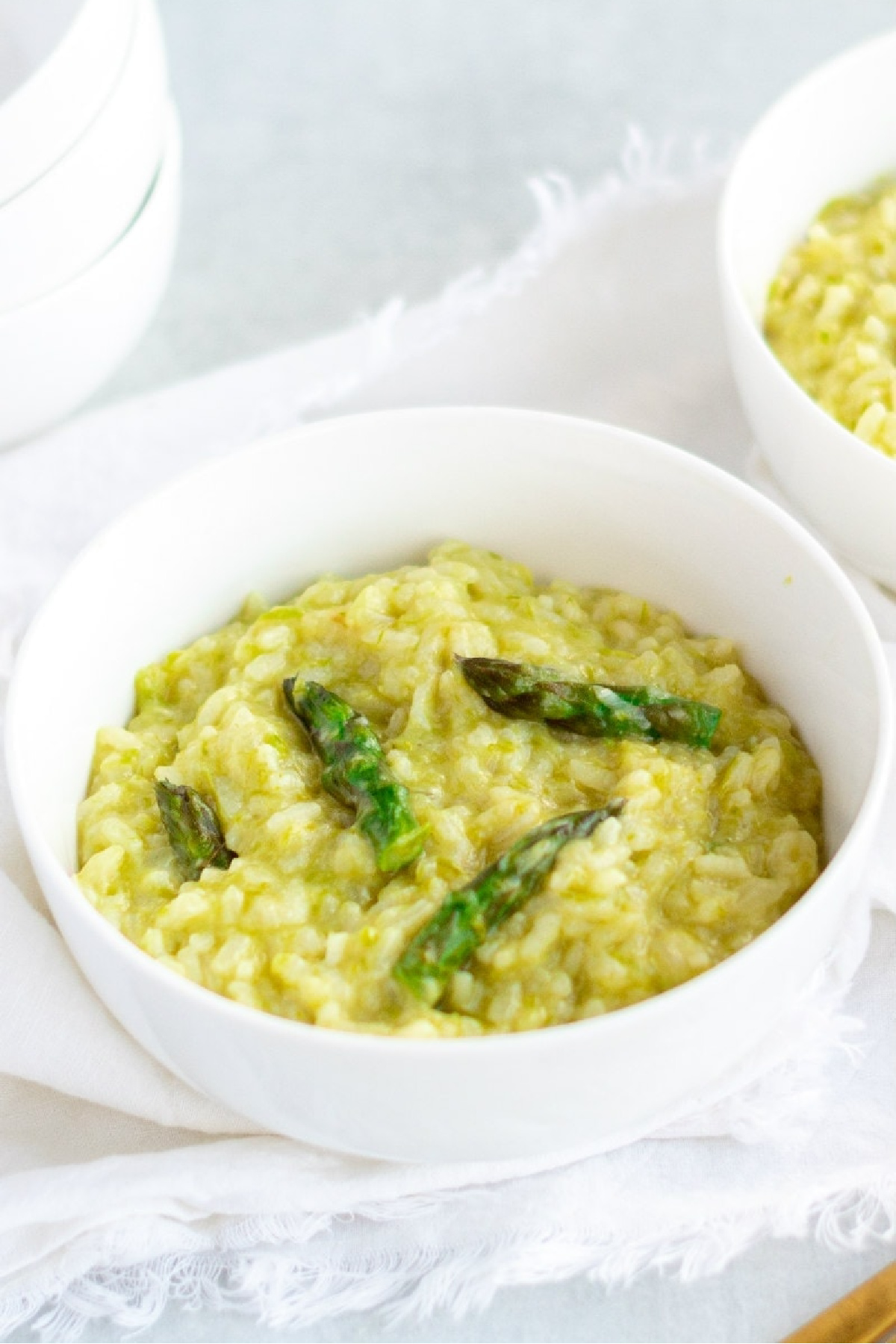 bowl of asparagus risotto
