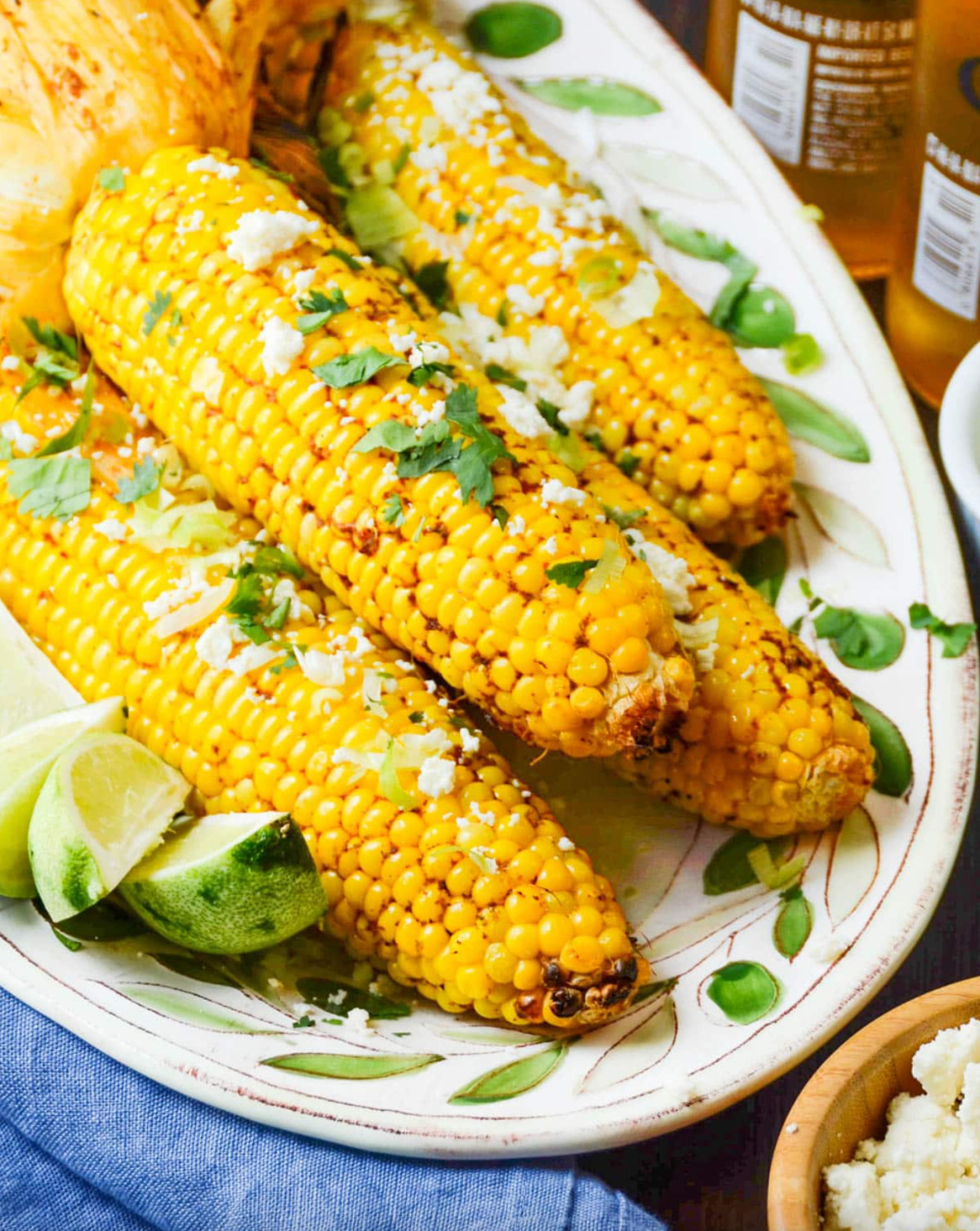 platter of chipotle lime corn on the cob