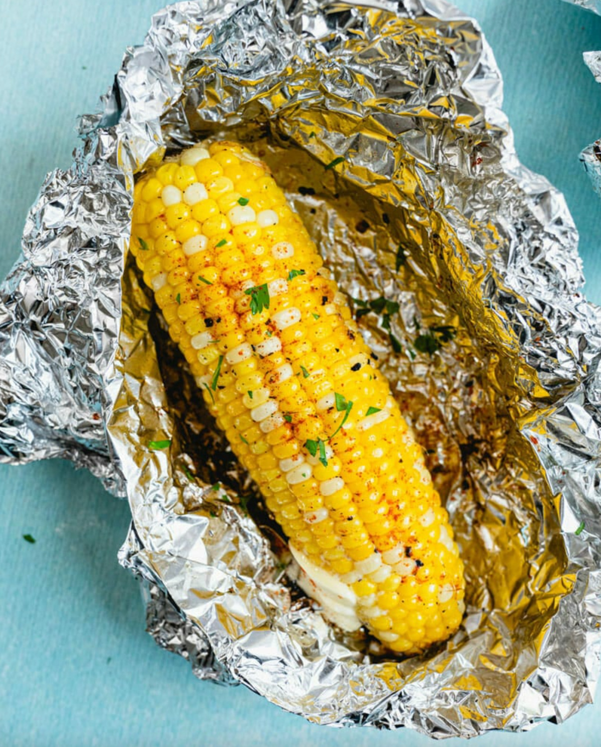 grilled corn in foil