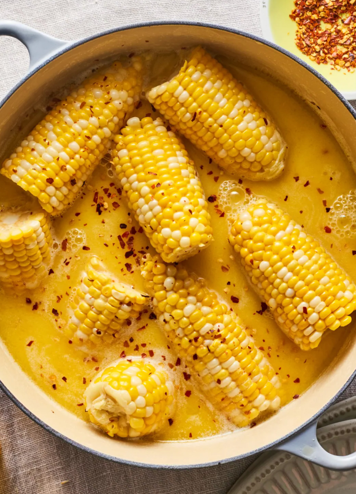 pot of hot honey butter bath corn