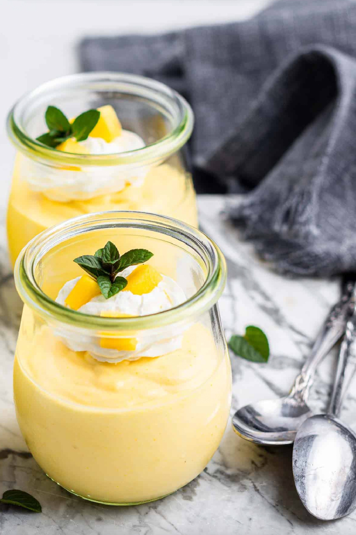 jars of mango mousse