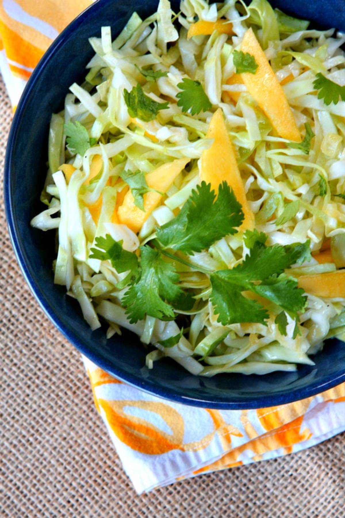 mango slaw in bowl