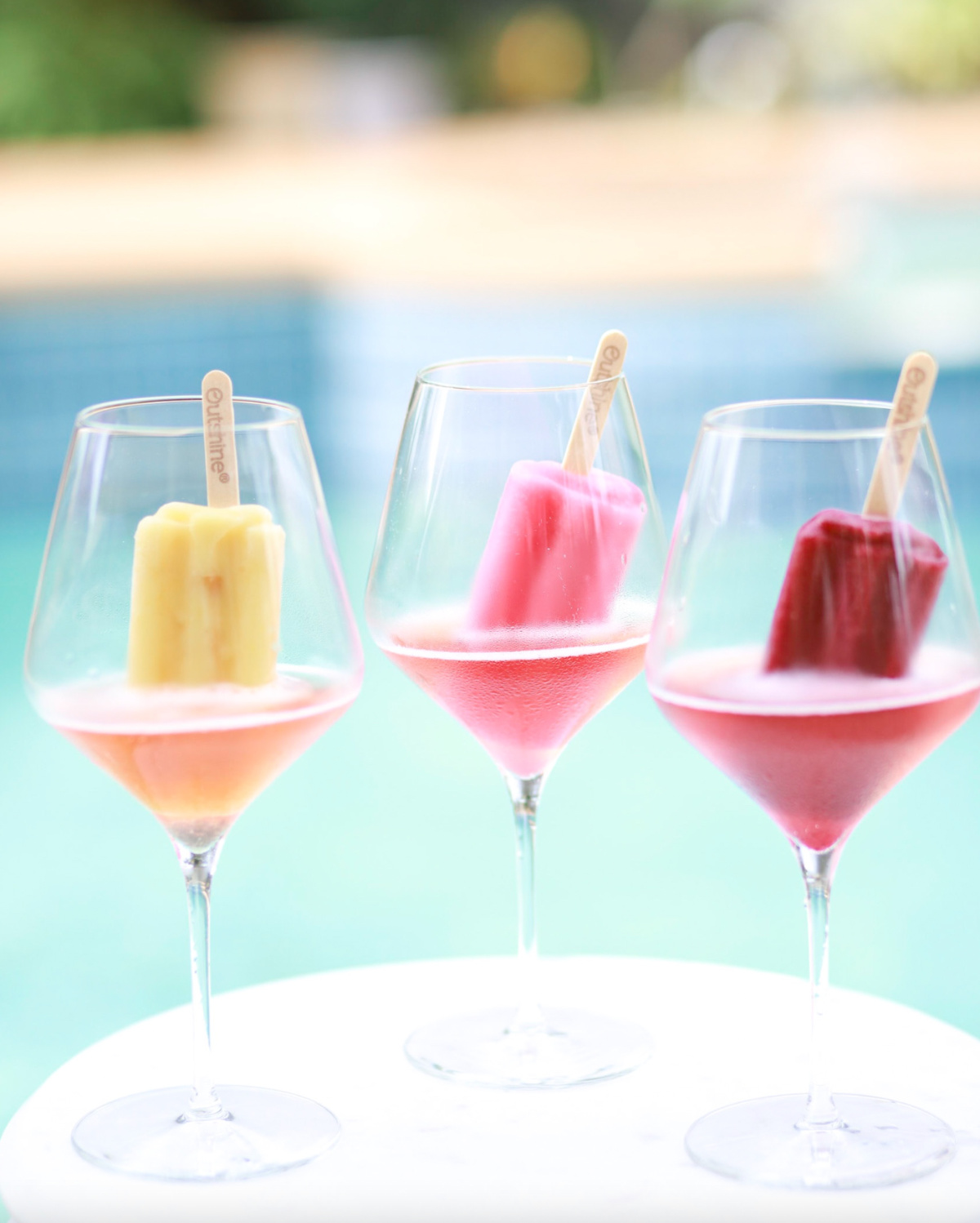 three prosecco popsicle cocktails