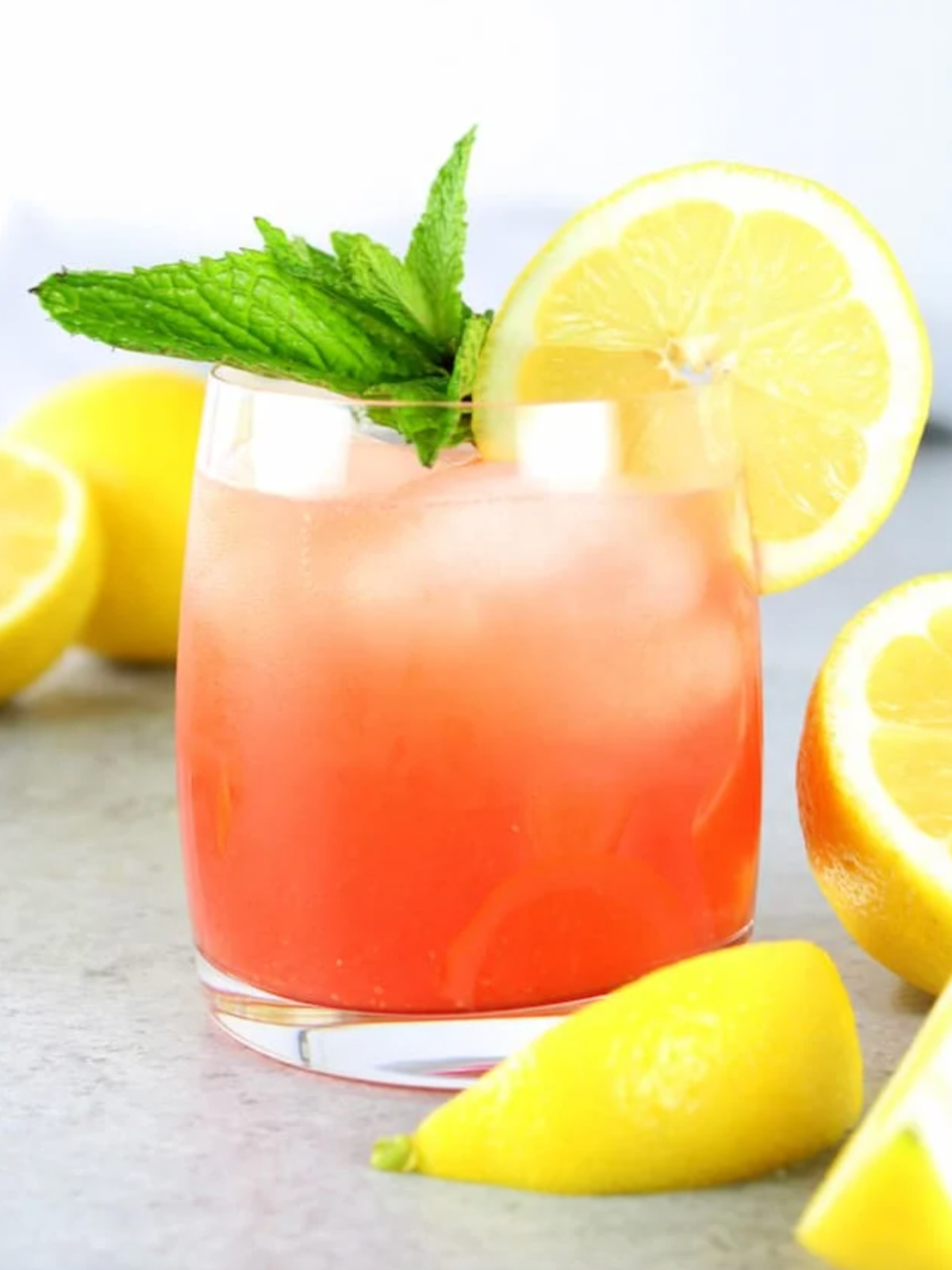 glass of watermelon lemonade prosecco spritzer