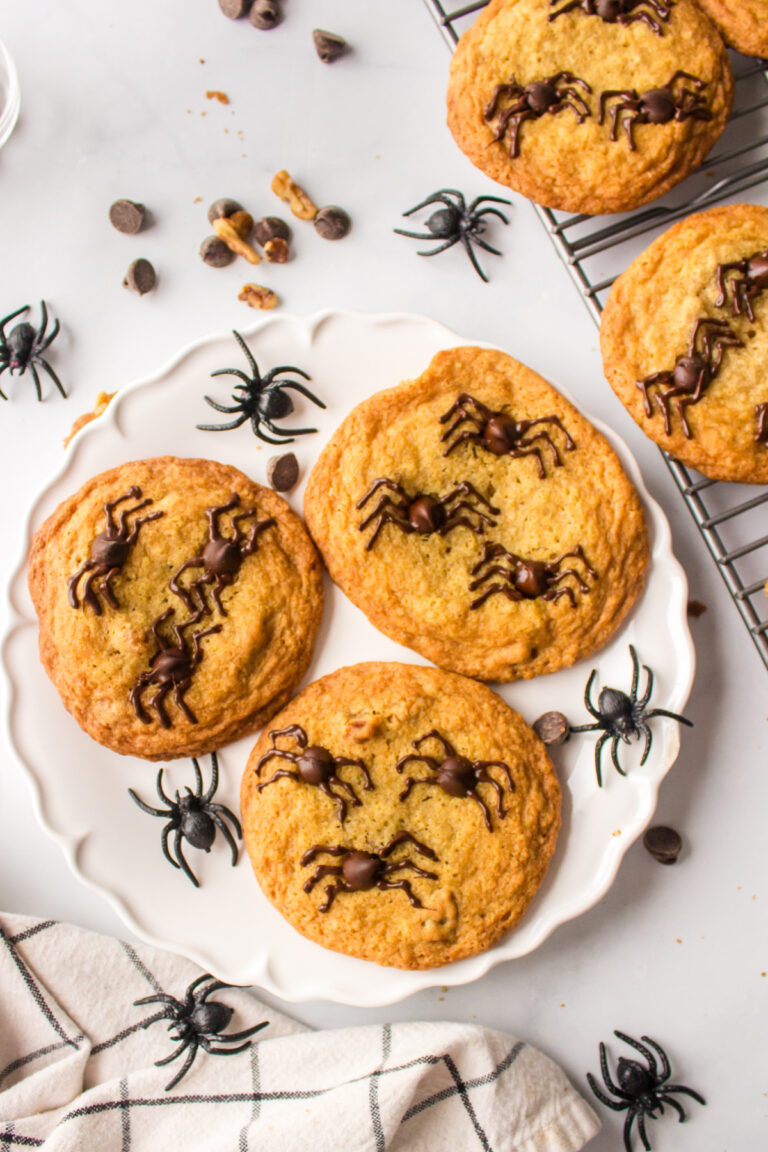 spider cookies on a plate