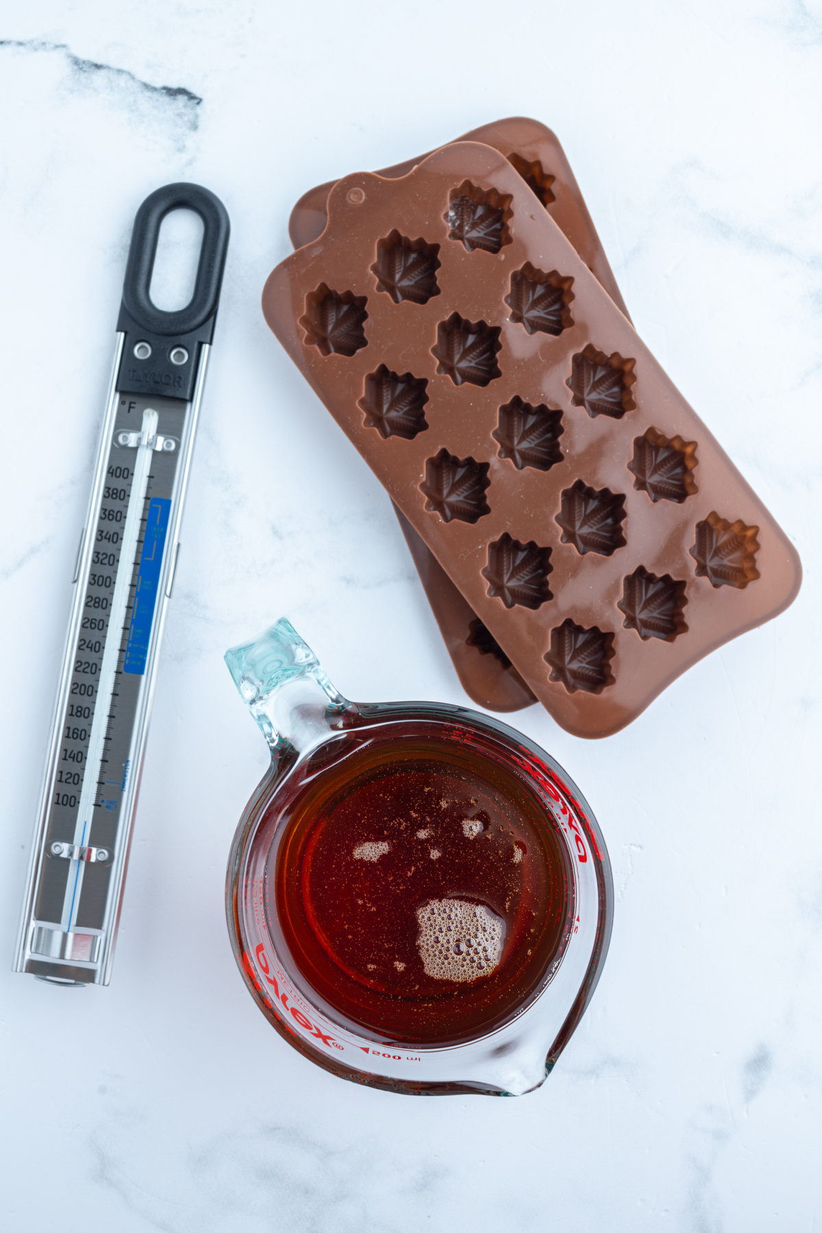 ingredients displayed for making maple syrup candies