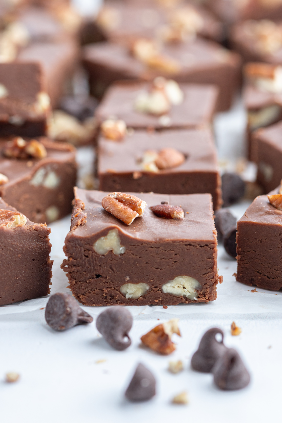 fudge with toasted pecans